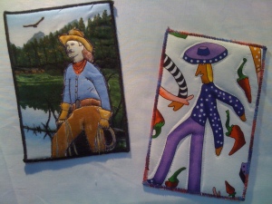 Two Fabric Postcards