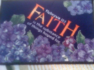Faith fabric postcard